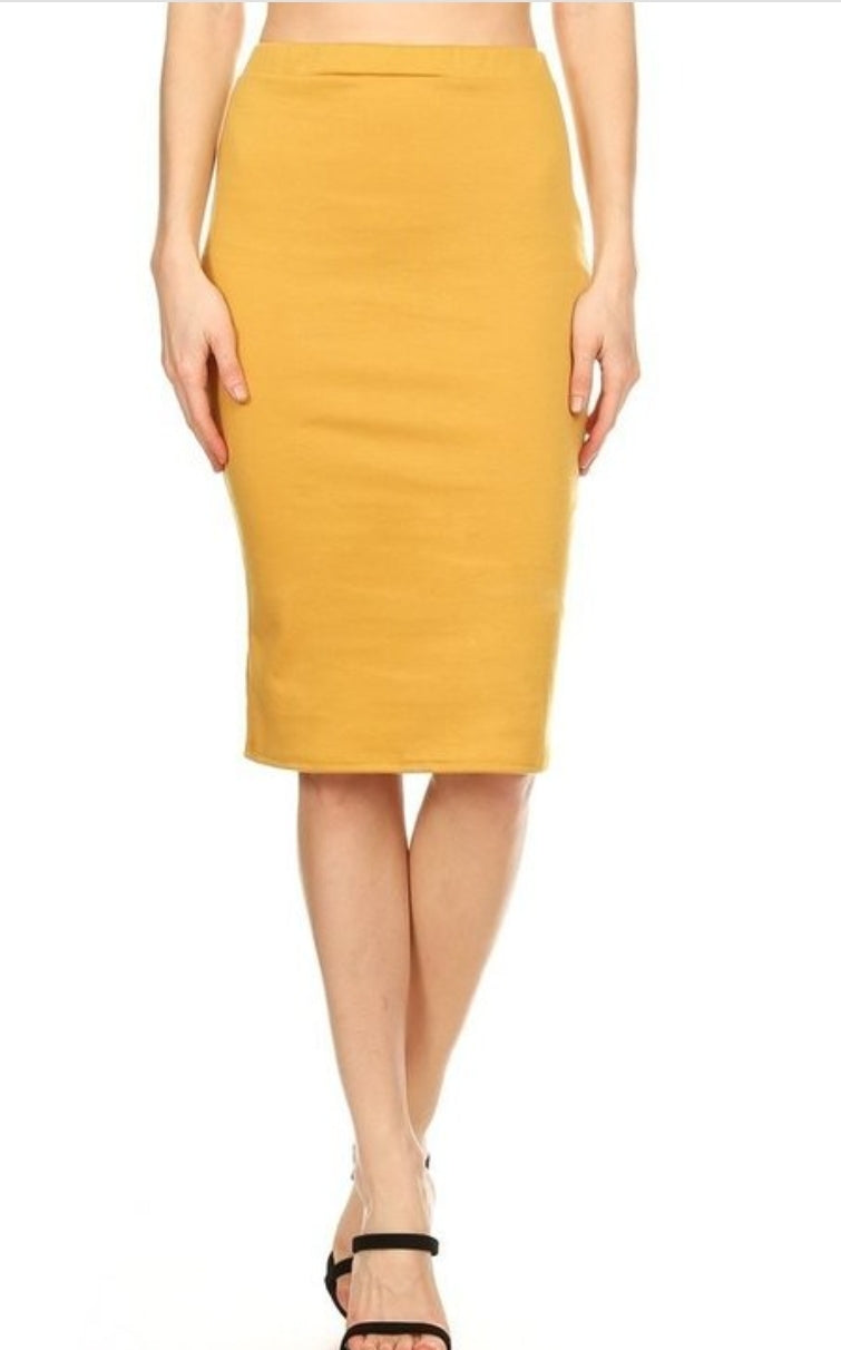 Mustard Pencil Skirt